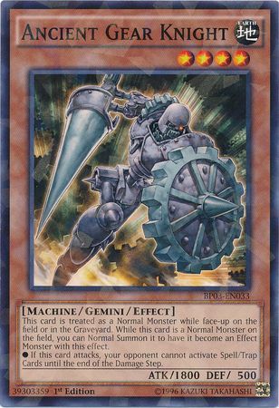 Ancient Gear Knight BP03 EN033 Shatterfoil Rare 1st Edition Ancient Gear Knight BP03 EN033 Shatterfoil Rare 1st Edition