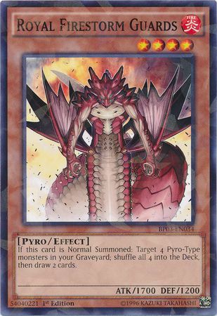 Royal Firestorm Guards BP03 EN034 Shatterfoil Rare 1st Edition Royal Firestorm Guards BP03 EN034 Shatterfoil Rare 1st Edition