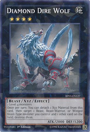 Diamond Dire Wolf BP03 EN127 Shatterfoil Rare 1st Edition Diamond Dire Wolf BP03 EN127 Shatterfoil Rare 1st Edition