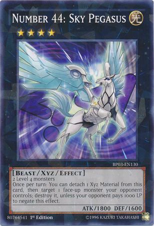 Number 44 Sky Pegasus BP03 EN130 Shatterfoil Rare 1st Edition Number 44 Sky Pegasus BP03 EN130 Shatterfoil Rare 1st Edition