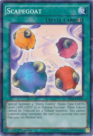 Scapegoat BP03 EN139 Shatterfoil Rare 1st Edition Scapegoat BP03 EN139 Shatterfoil Rare 1st Edition