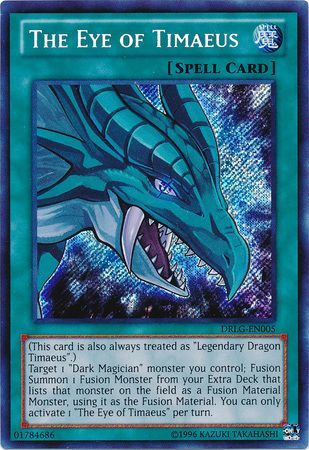The Eye of Timaeus DRLG EN005 Secret Rare Unlimited Dragons of Legend Unlimited Singles The Eye of Timaeus DRLG EN005 Secret Rare Unlimited Dragons of Legend Unlimited Singles