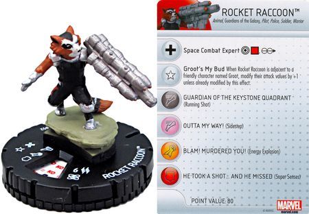 Rocket Raccoon 052 Guardians of the Galaxy Booster Set Marvel Heroclix Rocket Raccoon 052 Guardians of the Galaxy Booster Set Marvel Heroclix