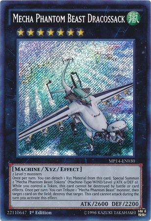 Mecha Phantom Beast Dracossack MP14 EN030 Secret Rare 1st Edition Yu Gi Oh 2014 Mega Tins Singles Mecha Phantom Beast Dracossack MP14 EN030 Secret Rare 1st Edition Yu Gi Oh 2014 Mega Tins Singles