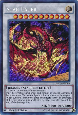 Star Eater MP14 EN096 Secret Rare 1st Edition Yu Gi Oh 2014 Mega Tins Singles Star Eater MP14 EN096 Secret Rare 1st Edition Yu Gi Oh 2014 Mega Tins Singles