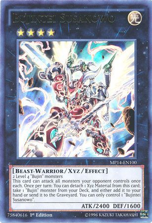 Bujintei Susanowo MP14 EN100 Ultra Rare 1st Edition Yu Gi Oh 2014 Mega Tins Singles Bujintei Susanowo MP14 EN100 Ultra Rare 1st Edition Yu Gi Oh 2014 Mega Tins Singles