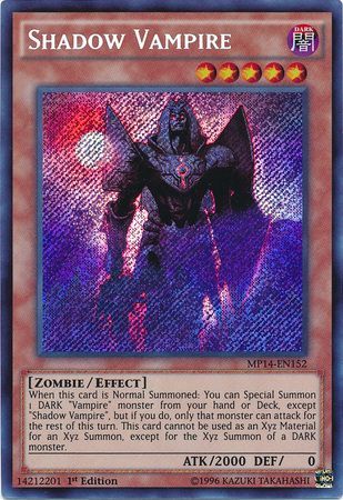 Shadow Vampire MP14 EN152 Secret Rare 1st Edition Yu Gi Oh 2014 Mega Tins Singles Shadow Vampire MP14 EN152 Secret Rare 1st Edition Yu Gi Oh 2014 Mega Tins Singles