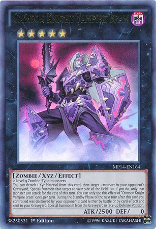 Crimson Knight Vampire Bram MP14 EN164 Ultra Rare 1st Edition Crimson Knight Vampire Bram MP14 EN164 Ultra Rare 1st Edition