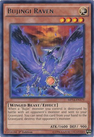 Bujingi Raven MP14 EN179 Rare 1st Edition Yu Gi Oh 2014 Mega Tins Singles Bujingi Raven MP14 EN179 Rare 1st Edition Yu Gi Oh 2014 Mega Tins Singles
