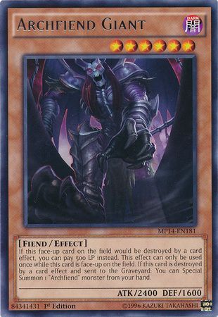 Archfiend Giant MP14 EN181 Rare 1st Edition Yu Gi Oh 2014 Mega Tins Singles Archfiend Giant MP14 EN181 Rare 1st Edition Yu Gi Oh 2014 Mega Tins Singles