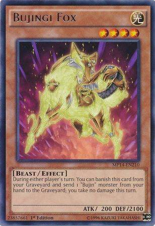 Bujingi Fox MP14 EN210 Rare 1st Edition Yu Gi Oh 2014 Mega Tins Singles Bujingi Fox MP14 EN210 Rare 1st Edition Yu Gi Oh 2014 Mega Tins Singles