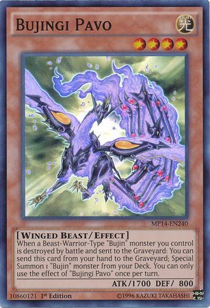 Bujingi Pavo MP14 EN240 Super Rare 1st Edition Yu Gi Oh 2014 Mega Tins Singles Bujingi Pavo MP14 EN240 Super Rare 1st Edition Yu Gi Oh 2014 Mega Tins Singles