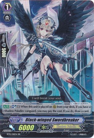 Black winged Swordbreaker BT15 011EN Double Rare RR Black winged Swordbreaker BT15 011EN Double Rare RR