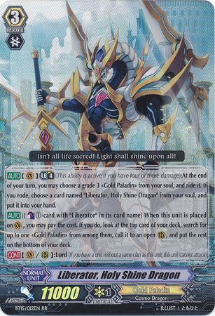 Liberator Holy Shine Dragon BT15 012EN Double Rare RR Liberator Holy Shine Dragon BT15 012EN Double Rare RR