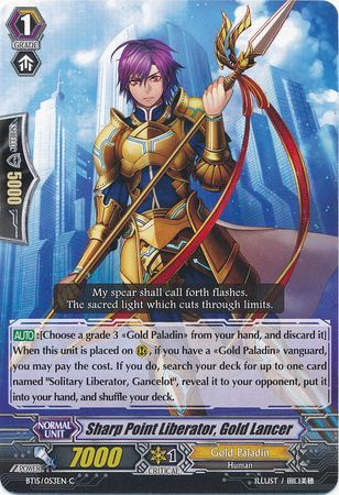 Sharp Point Liberator Gold Lancer BT15 053EN Common C Sharp Point Liberator Gold Lancer BT15 053EN Common C