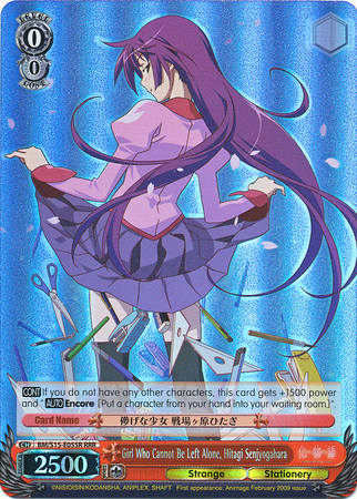 Girl Who Cannot Be Left Alone Hitagi BM S15 055 Triple Rare RRR Girl Who Cannot Be Left Alone Hitagi BM S15 055 Triple Rare RRR