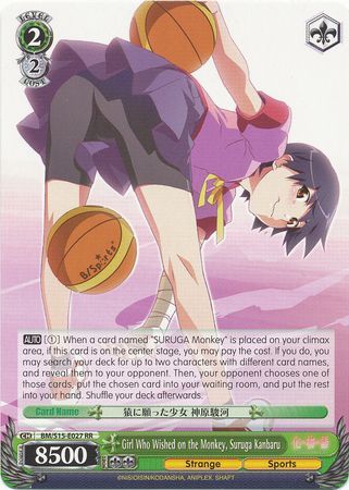 Girl Who Wished on the Monkey Suruga Kanbaru BM S15 027 Double Rare RR Girl Who Wished on the Monkey Suruga Kanbaru BM S15 027 Double Rare RR
