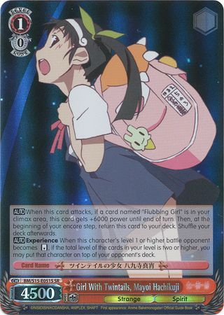 Girl With Twintails Mayoi Hachikuji BM S15 051S Special Rare SR Weiss Schwarz Bakemonogatari Booster Set Girl With Twintails Mayoi Hachikuji BM S15 051S Special Rare SR Weiss Schwarz Bakemonogatari Booster Set