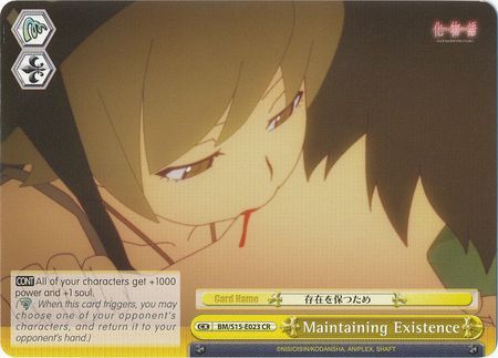 Maintaining Existence BM S15 023 Climax Rare CR Weiss Schwarz Bakemonogatari Booster Set Maintaining Existence BM S15 023 Climax Rare CR Weiss Schwarz Bakemonogatari Booster Set