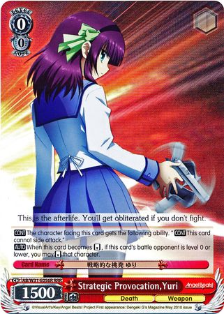 Strategic Provocation Yuri AB W31 E056R Triple Rare RRR Weiss Schwarz Angel Beats Re Edit Booster Set Strategic Provocation Yuri AB W31 E056R Triple Rare RRR Weiss Schwarz Angel Beats Re Edit Booster Set
