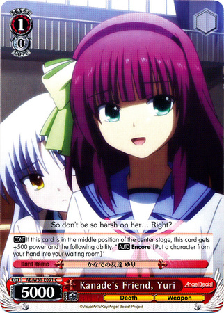 Kanade s Friend Yuri AB W31 E091 Common C Weiss Schwarz Angel Beats Re Edit Booster Set Kanade s Friend Yuri AB W31 E091 Common C Weiss Schwarz Angel Beats Re Edit Booster Set