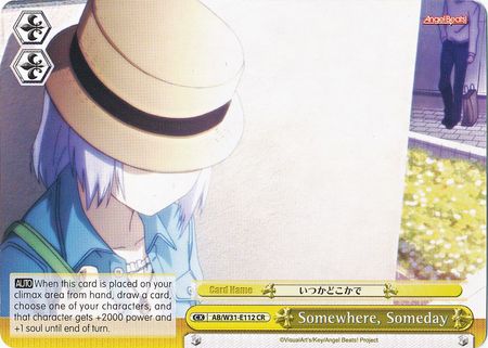 Somewhere Someday AB W31 E112 Climax Rare CR Weiss Schwarz Angel Beats Re Edit Booster Set Somewhere Someday AB W31 E112 Climax Rare CR Weiss Schwarz Angel Beats Re Edit Booster Set