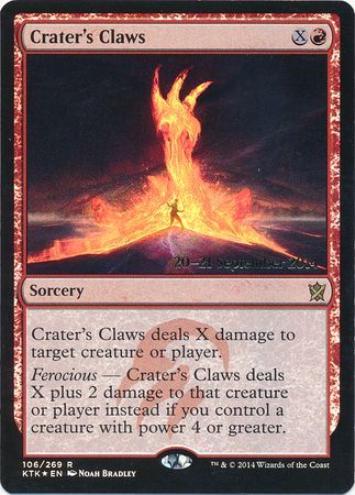 Crater s Claws 106 269 KTK Prerelease Foil Promo Magic The Gathering Promo Cards Crater s Claws 106 269 KTK Prerelease Foil Promo Magic The Gathering Promo Cards