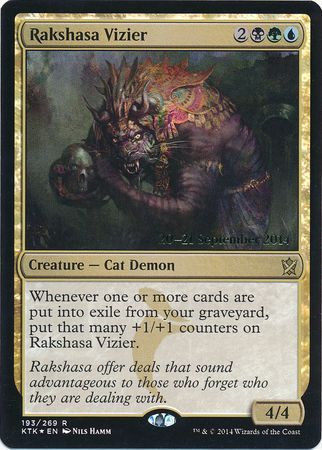 Rakshasa Vizier 193 269 KTK Pre Release Foil Promo Magic The Gathering Promo Cards Rakshasa Vizier 193 269 KTK Pre Release Foil Promo Magic The Gathering Promo Cards
