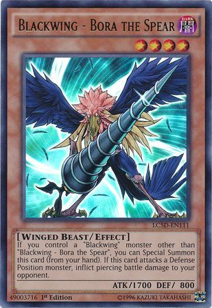 Yugioh Blackwing Boro The Spear DL09-EN011 Rare GREEN Mint Condition 