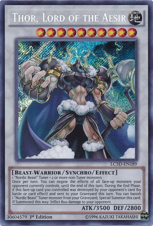 Thor Lord of the Aesir LC5D EN189 Secret Rare 1st Edition Thor Lord of the Aesir LC5D EN189 Secret Rare 1st Edition