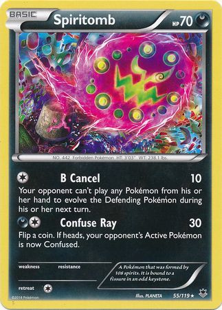 Spiritomb 55/119 XY Phantom Forces Rare Pokemon Card NEAR MINT TCG