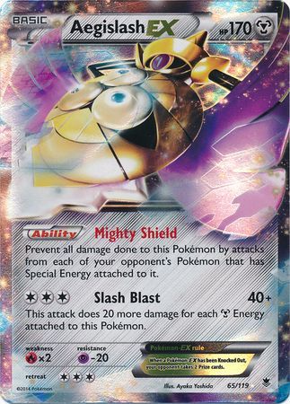 Mavin  AEGISLASH EX 65/119 Ultra Rare XY Phantom Forces Pokémon Card