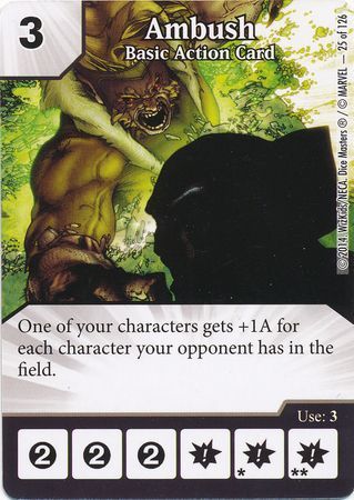 Ambush Basic Action Card Common Marvel Dice Masters The Uncanny X Men Singles Ambush Basic Action Card Common Marvel Dice Masters The Uncanny X Men Singles