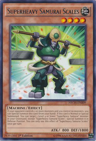 Superheavy Samurai Scales NECH EN009 Rare 1st Edition Superheavy Samurai Scales NECH EN009 Rare 1st Edition