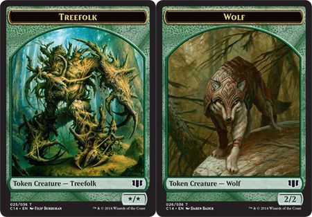 Treefolk Token 025 Wolf Token 026 C14 Treefolk Token 025 Wolf Token 026 C14