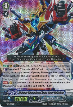Ultimate Dimensional Robo Great Daikaiser FC02 003EN Triple Rare RRR Ultimate Dimensional Robo Great Daikaiser FC02 003EN Triple Rare RRR