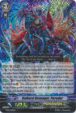 Halberd Revenger Peredur FC02 006EN Triple Rare RRR Halberd Revenger Peredur FC02 006EN Triple Rare RRR