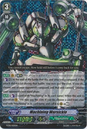 Machining Warsickle FC02 025EN Triple Rare RRR Cardfight Vanguard Fighter s Collection 2014 Singles Machining Warsickle FC02 025EN Triple Rare RRR Cardfight Vanguard Fighter s Collection 2014 Singles