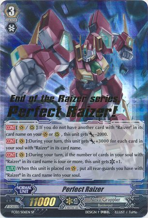 Perfect Raizer FC02 S06EN Stamped Special Parallel SP Cardfight Vanguard Fighter s Collection 2014 Singles Perfect Raizer FC02 S06EN Stamped Special Parallel SP Cardfight Vanguard Fighter s Collection 2014 Singles