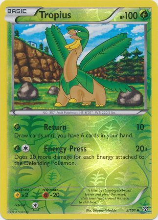 Tropius 5 101 Uncommon Reverse Holo Black White 10 Plasma Blast Reverse Holo Singles Tropius 5 101 Uncommon Reverse Holo Black White 10 Plasma Blast Reverse Holo Singles