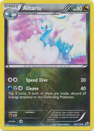 Altaria 92 113 Uncommon Reverse Holo Black White 11 Legendary Treasures Reverse Holo Singles Altaria 92 113 Uncommon Reverse Holo Black White 11 Legendary Treasures Reverse Holo Singles