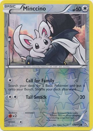 Minccino 104 113 Common Reverse Holo Minccino 104 113 Common Reverse Holo