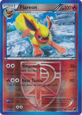 Flareon 12 116 Uncommon Reverse Holo Flareon 12 116 Uncommon Reverse Holo