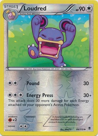 Loudred 84 119 Uncommon Reverse Holo XY Phantom Forces Reverse Holo Singles Loudred 84 119 Uncommon Reverse Holo XY Phantom Forces Reverse Holo Singles