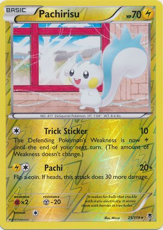 Pachirisu 25//119 Phantom Forces Reverse Holo Mint Pokemon Card