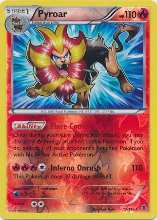 Pyroar 12 119 Holo Rare Reverse Holo Pyroar 12 119 Holo Rare Reverse Holo