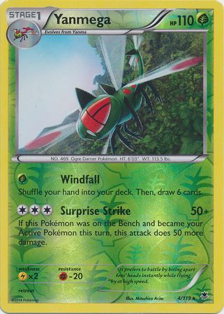 Yanmega 4 119 Rare Reverse Holo Yanmega 4 119 Rare Reverse Holo