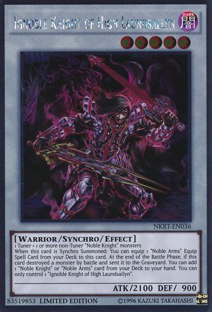 Ignoble Knight of High Laundsallyn NKRT EN036 Platinum Rare 1st Edition Ignoble Knight of High Laundsallyn NKRT EN036 Platinum Rare 1st Edition