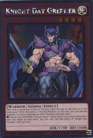 Knight Day Grepher NKRT EN015 Platinum Rare 1st Edition Knight Day Grepher NKRT EN015 Platinum Rare 1st Edition