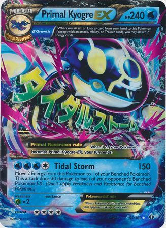 Kyogre Set Mega EX 55/160 & EX Pokemon Collection with Box and Sleeve